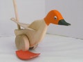 Handmade Wooden Walking Duck Push Toy, Customizable Colors