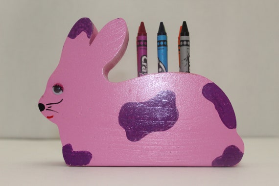 Bunny Birthday party Easter Bunny Crayon Holders Bunny Toy Crayon Birthday Favor Easter Basket Toy Rabbit Crayon Holder
