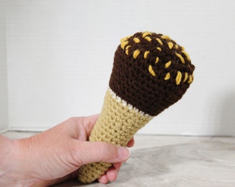 Nutty Ice Cream Cone, Crochet Ice Cream Cone, Soft Toy, Ice Cream, Amigurumi Toy, Pretend Play, Kitchen Toy, Play Food, Imagination Play