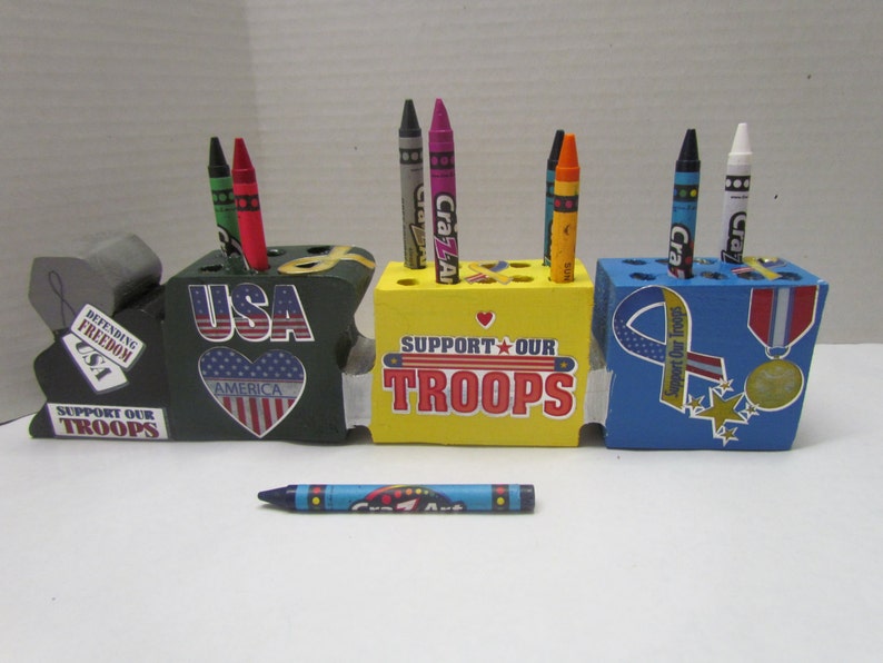 Military Crayon HolderSupport Our Troops Crayon Etsy
