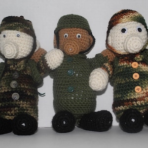 Crochet Teddy Bear in Military Combat Uniform, Teddy Bear for Military Veterans, Military Dependent Plush Gift, Military Bear, Deployment,