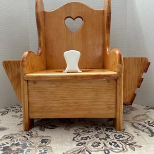 Vasino in legno con porta carta igienica e porta riviste, vasino per esigenze speciali, vasino per bambini, vasino da bagno, regalo personalizzato