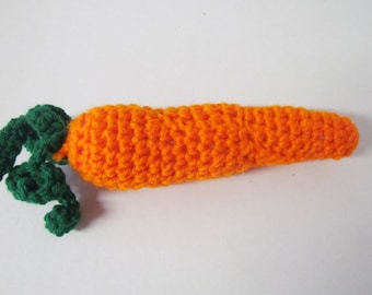 Crochet Carrot Toy: Handmade Orange Vegetable, Pretend Play Food
