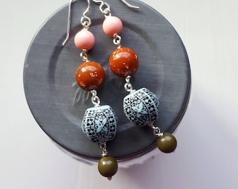 cinque terre earrings - vintage lucite and sterling