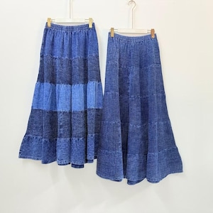 Long Cotton skirt, Boho Cotton Skirt, Summer Elastic Waist Cotton Skirt, Bohemian Cotton Skirt, Maxi Skirt Cotton