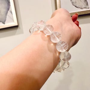 12mm Natural Blue Feather Needle Rutilated Quartz Beaded Bracelet , Blue Angel Feather Quartz Bracelet, Mother’s Day gift, Birthday gift