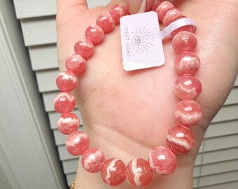 Rhodochrosite Quartz Bracelet, Self Love Crystal Healing