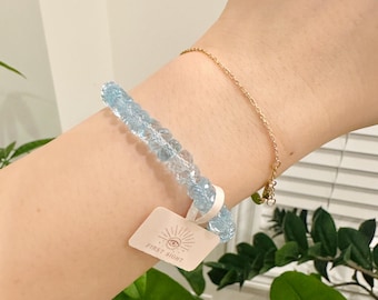 Faceted Sky Blue Topaz Bracelet: Calming Gemstone Jewelry