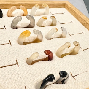 100% natural agate hand carved cat paw rings, cat lover gift,  gemstone ring, gift for her, kawaii ring, best gift,  unique,