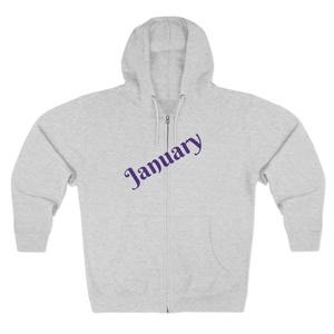 Cozy Cat Hoodie with January Design, Unisex Sweatshirt for Cat Lovers, Perfect Birthday Gift, Cute Apparel, Cozy Comfort Clothing