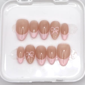 Pink French Tip Nails | Handmade Gel X Nails