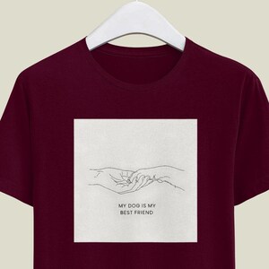 My Dog is my Best Friend - Dog lover Minimalist T-Shirt - Line Art & Quote