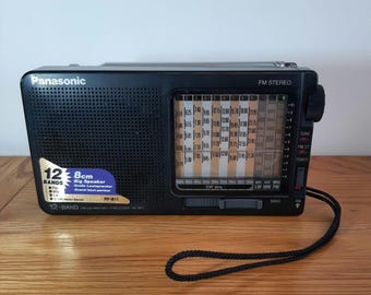 Panasonic RF-B11 12-band portable radio receiver. World traveller radio with 9 SW bands.  2 x AA or mains adaptor (not included)