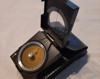 Wilkie Compass (Prismatic) with leather case. Non-working prop. West German quality.