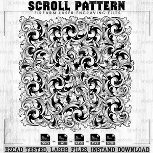 Custom scrollwork pattern laser engraving files, Scroll files, Scroll SVG, Scroll pattern SVG, Scroll digital files svg dxf ai