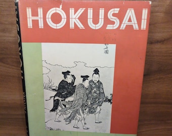 Hokusai art book Phaidon Press 1955 vintage hardcover J Hillier Japan