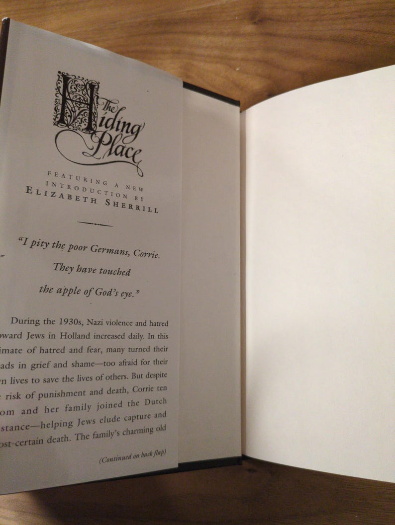 The Hiding Place Book Corrie Ten Boom 1992 Hardcover WWII Memoir - Etsy