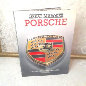 Porsche book, Great Marques Porsche by Chris Harvey, 1980 vintage hardcover, classic sports car book, automotive history