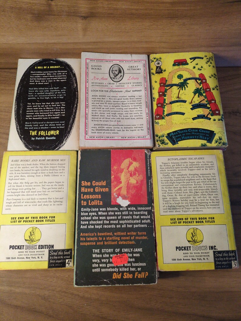 Vintage Pulp Crime Book Lot Mid Century Noir Paperbacks Dell Pocket ...