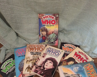 Doctor Who Book Set Vintage 1980s Sci Fi Paperback Collection E Space Trilogy Target Novelizations