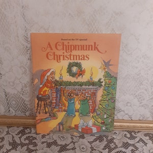 Vintage holiday children’s book, A Chipmunk Christmas based on TV special, 1985 paperback edition