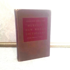 Language reference book, Webster’s New World Dictionary 1956 vintage concise edition hardcover