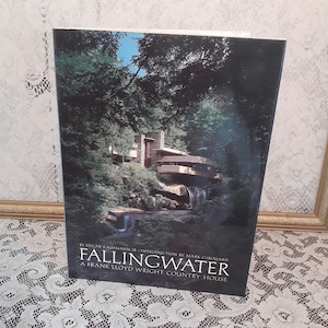 Frank Lloyd Wright book, Falling Water book, Edgar Kaufmann Jr., 1986, vintage architecture coffee table book