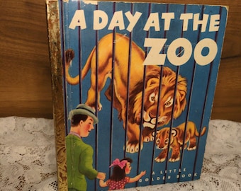 Vintage 1950 First Edition Little Golden Book A Day at the Zoo