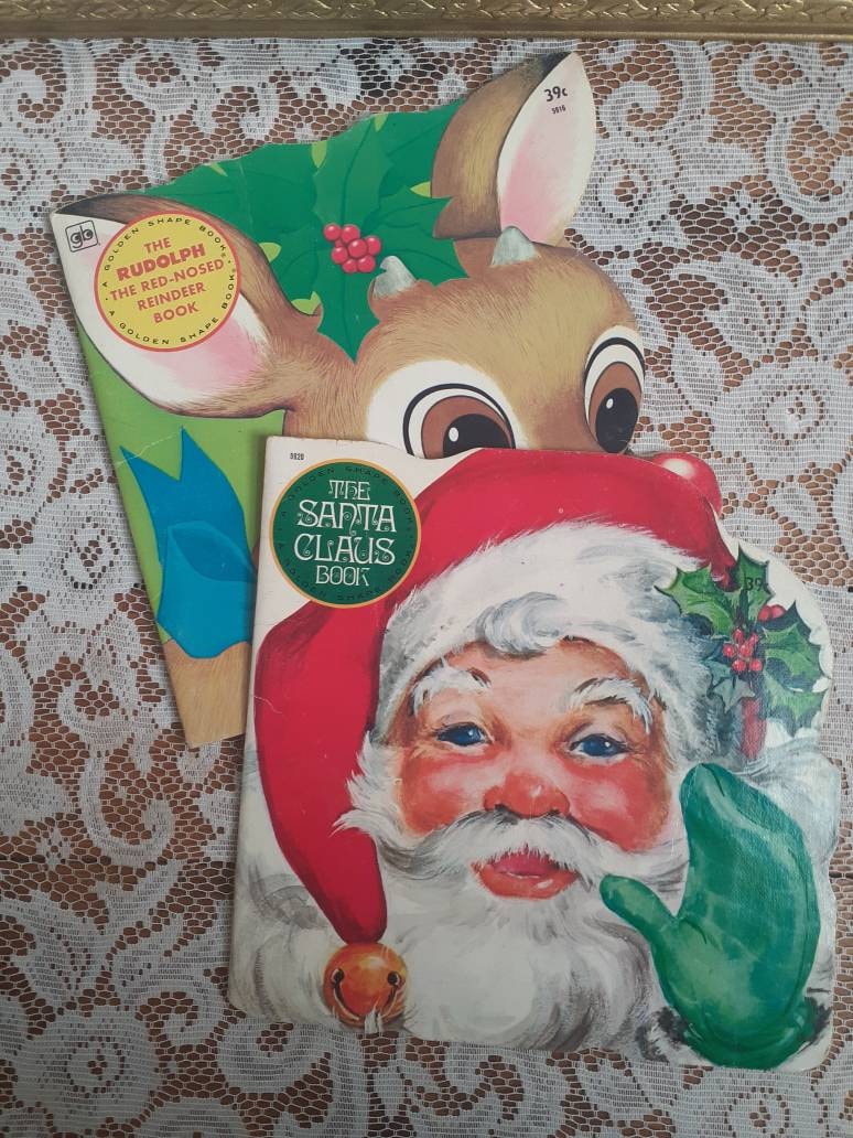 compacto popurrí En cualquier momento Vintage Golden Shape Book The Santa Claus Book y Rudolph The - Etsy España