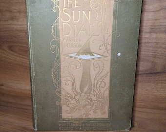 Antique Poetry Book: The Sun Dial, Illustrated Victorian Verse, 1890 Hardcover