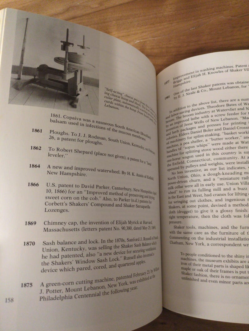 Shaker Inventions Shaker History Book Work and Worship Edward Andrews 1974 Vintage ...