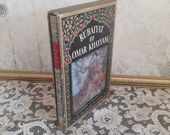 Vintage deluxe book, Rubaiyat of Omar Khayyam, Edmund Dulac illus., vintage hardcover with slipcase