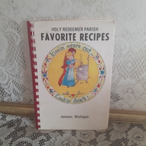church cookbook book, Holy Redeemer Parish Jenson MI, 1978 vintage community cookbook, regional Michigan recipes, nostalgic cooking book