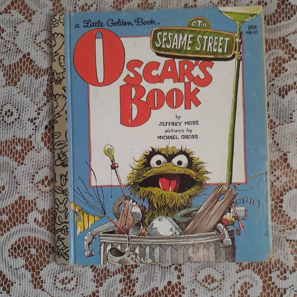 Oscar’s Book, 1982, Vintage Sesame Street Oscar the Grouch Little Golden Book