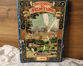Ricordo di Firenze book, antique Italian travel souvenir, Florence vedute