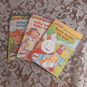 Vintage Arthur Chapter Books Bundle 18,19, 21: Buster Baxter Cat Saver, The Poetry Contest and The Perfect Brother by Marc Brown