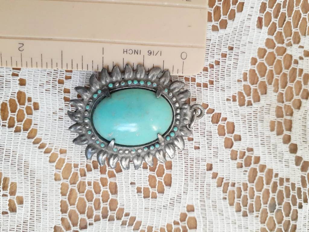 Vintage Silver Toned and Faux Turquoise Southwestern Jewelry - Etsy