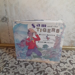 Children’s book, Sam and The Tigers by Julius Lester, illustrated by Jerry Pinkney, 1996 vintage hardcover, classic fable