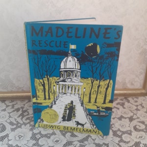 classic children’s book, Madeline&#39;s Rescue book, Ludwig Bemelmans 1966, vintage hardcover, beloved kids story