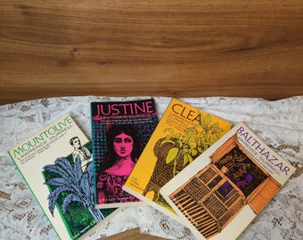 The Alexandria Quartet books by Lawrence Durrell, Vintage Dutton Paperbacks complete four volume set