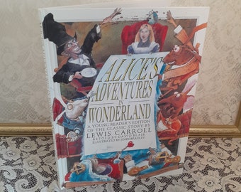 Classic storybook book, Alice’s Adventures Wonderland, David Blair 1992, vintage hardcover, illustrated classic