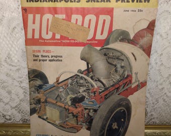 Vintage Hot Rod Magazine, June 1955, Drag Racing, Custom Cars