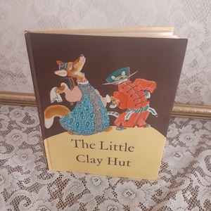 Vintage Russian folk tale book, The Little Clay Hut, Evgeny Rachev illustrated, 1987 hardcover children’s