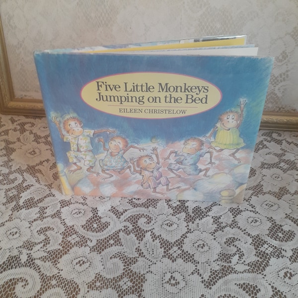 Five Little Monkeys Jumping on the Bed by Eileen Christelow Vintage 1989 Hardcover Children's Book