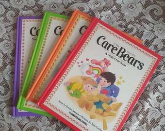 CareBears Book Bundle, Vintage 1980s Hardcover Children's Books, Sister for Sam, Best Wishes, Ben's New Buddy, Trouble with Timothy