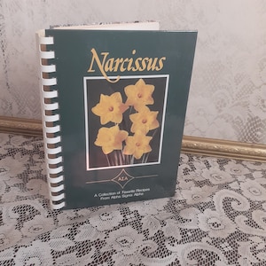 Vintage sorority cookbook, Narcissus Alpha Sigma Alpha recipes, 1987 hardcover spiral-bound edition