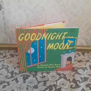 Vintage children’s book, Goodnight Moon by Margaret Wise Brown, 1982 hardcover, Clement Hurd illus., bedtime classic