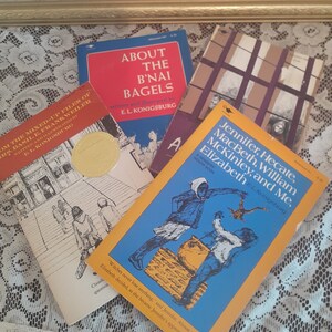 Vintage children’s book set, E.L. Konigsburg, 1960s, 4 paperback classics, Mrs Basil E Frankweiler & more