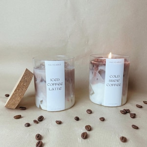 Iced Coffee Latte Candle I Cold Brew Coffee I Icedcoffeecandle I Realistic Candle I Latte Macchiato I Soy Wax Candle I vegan I maikeable