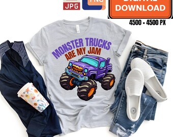 Monster Trucks Are My Jam Retro Stunts png jpg